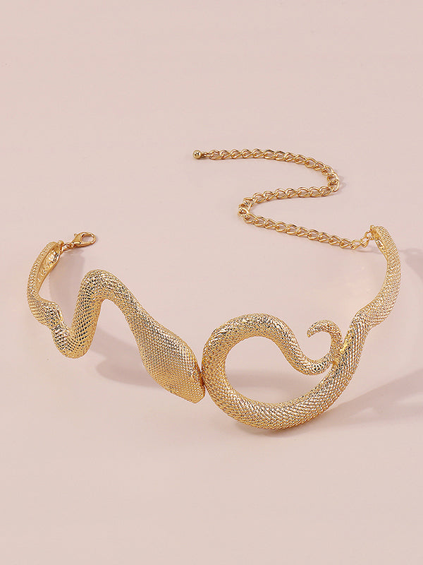 Snake Shape Solid Color Necklaces Accessories