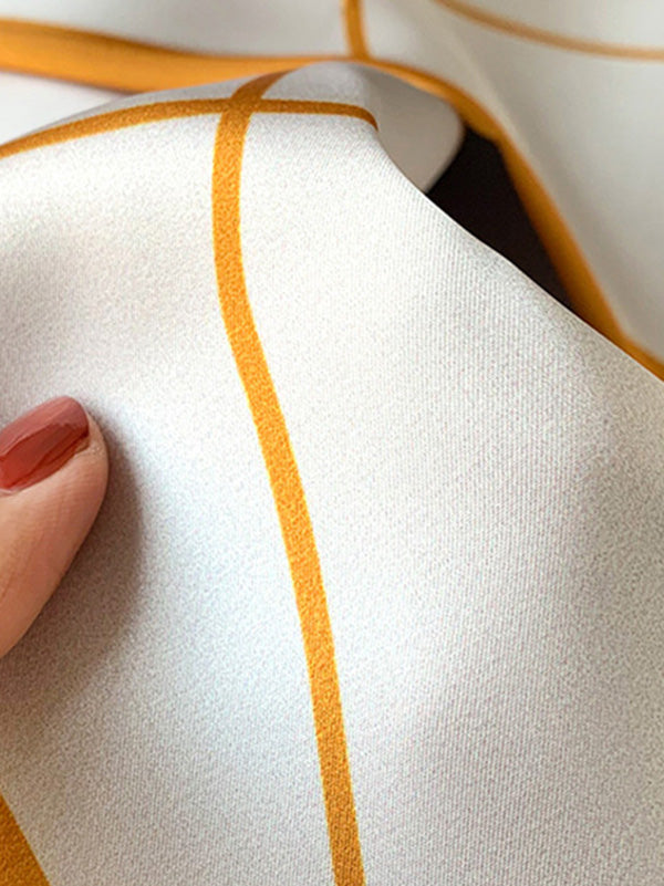 Original Striped Print Hair Band&Silk Scarf