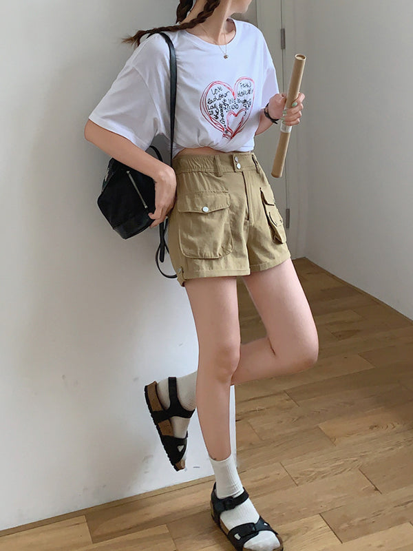 Pockets Loose Shorts Bottoms