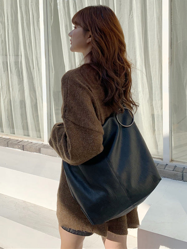 Urban Solid Color PU Shoulder Bag