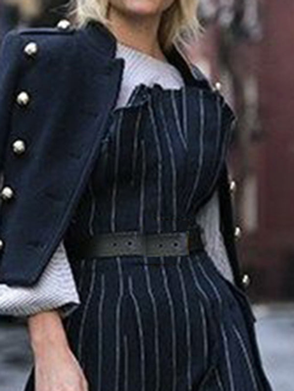 Split-Joint Striped Patterns Tied Waist Loose Wide Leg Jumpsuits
