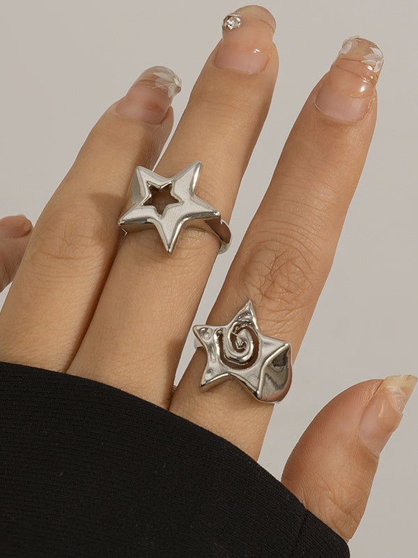 Adjustable Hollow Star Shape Normcore Rings Accessories
