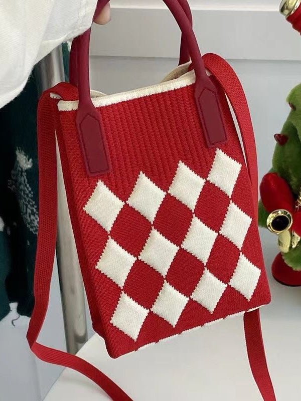 Houndstooth Split-Joint Handbags Crossbody Bags Bags