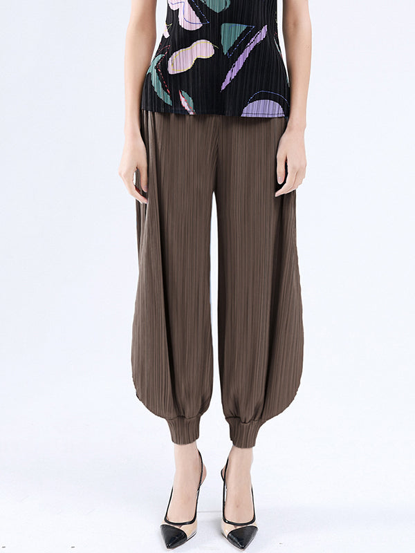 Simple Loose Solid Color Casual Harem Pants Bottoms
