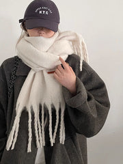Keep Warm Tasseled Velvet Shawl&Scarf