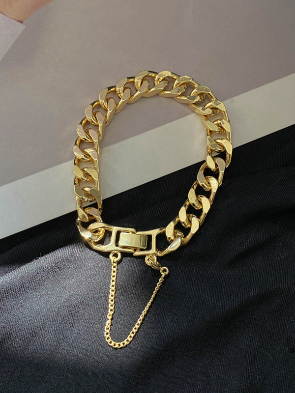 Stylish Selection Two Pieces Chains Bracelet Accessories + Necklaces Accessories