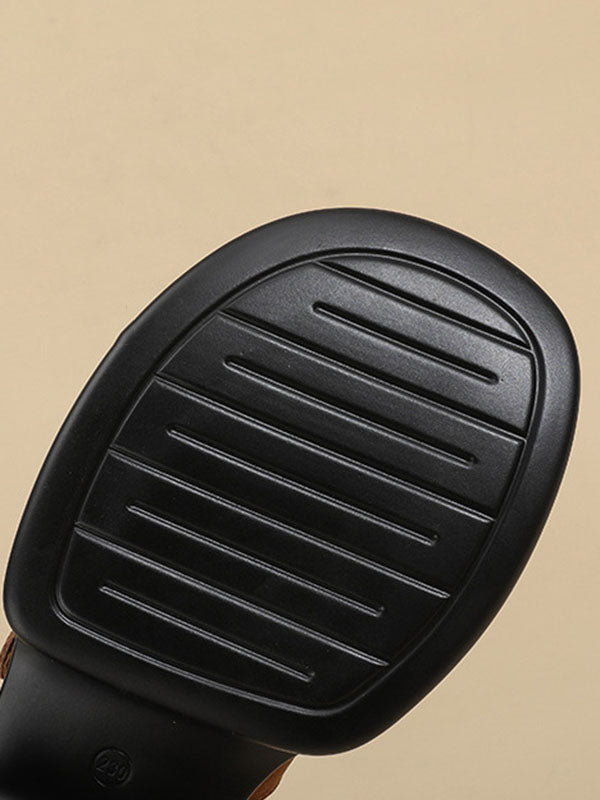 Belt Buckle Round-Toe Shallow Cut Split-Joint Platform Shoes Mary Janes