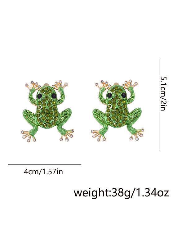 Animal Shape Rhinestone Shiny Earrings Accessories
