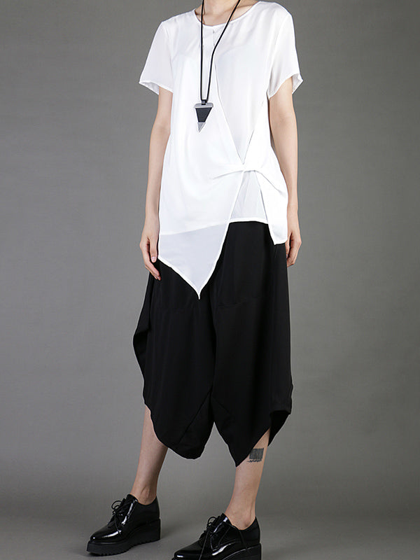 Casual Chiffon Cropped T-Shirt