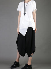 Casual Chiffon Cropped T-Shirt