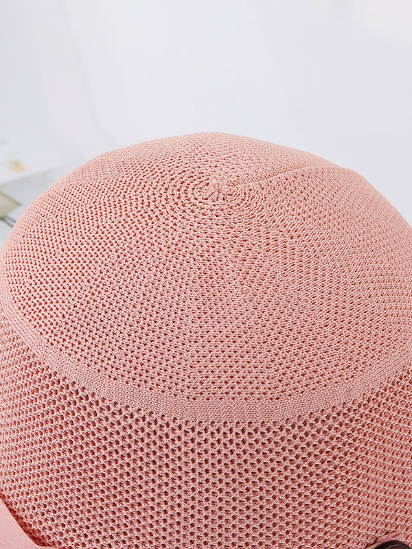 Hollow Lace-Up Printed Split-Joint Sun Hat