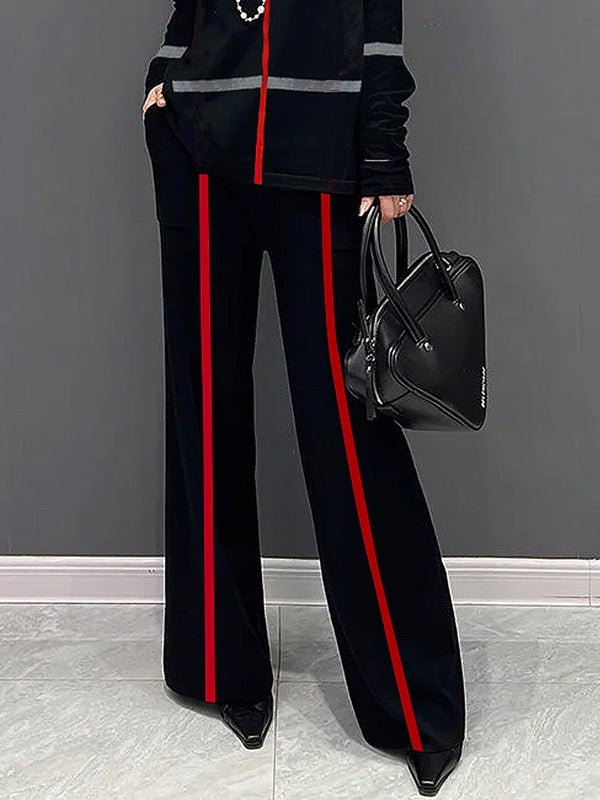 Striped Loose Wide Leg Trousers Casual Pants Bottoms