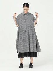 Loose Split-Side False-Two Cropped Midi Dress