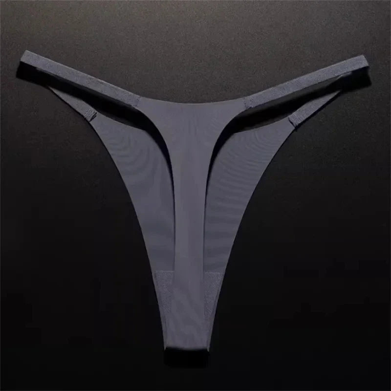 3pcs Simple and Seamless Ice Silk Thong One-piece Underwear Low Waist Breathable T-back Plus Size