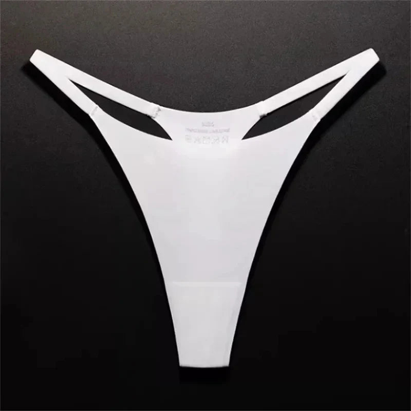 3pcs Simple and Seamless Ice Silk Thong One-piece Underwear Low Waist Breathable T-back Plus Size