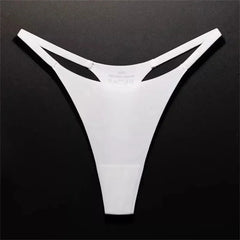 3pcs Simple and Seamless Ice Silk Thong One-piece Underwear Low Waist Breathable T-back Plus Size