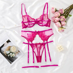 4 Pieces Embroidery Bra