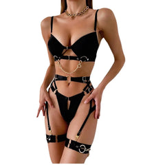 4 Pieces Western Metal Chain Bra