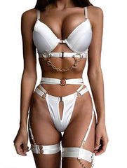 4 Pieces Western Metal Chain Bra