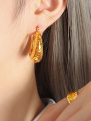 Pleated Solid Color Earrings Accessories