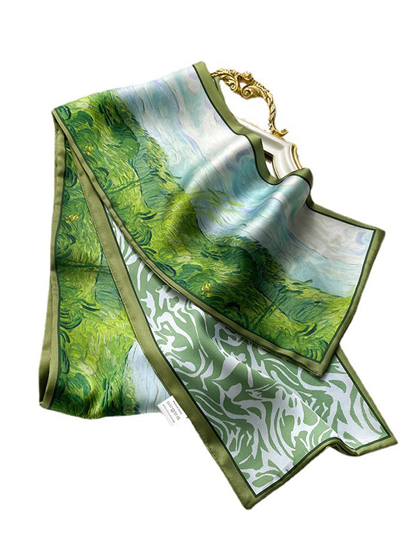 Original Artistic Retro Contrast Color Printed Scarf