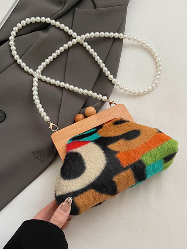 Contrast Color Zipper Handbags Crossbody Bags