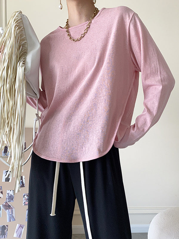 Simple Casual Loose Solid Color Sun-Protection T-Shirt Top