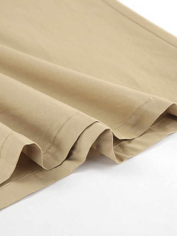 Solid Color Split-Joint A-Line High Waisted Skirts