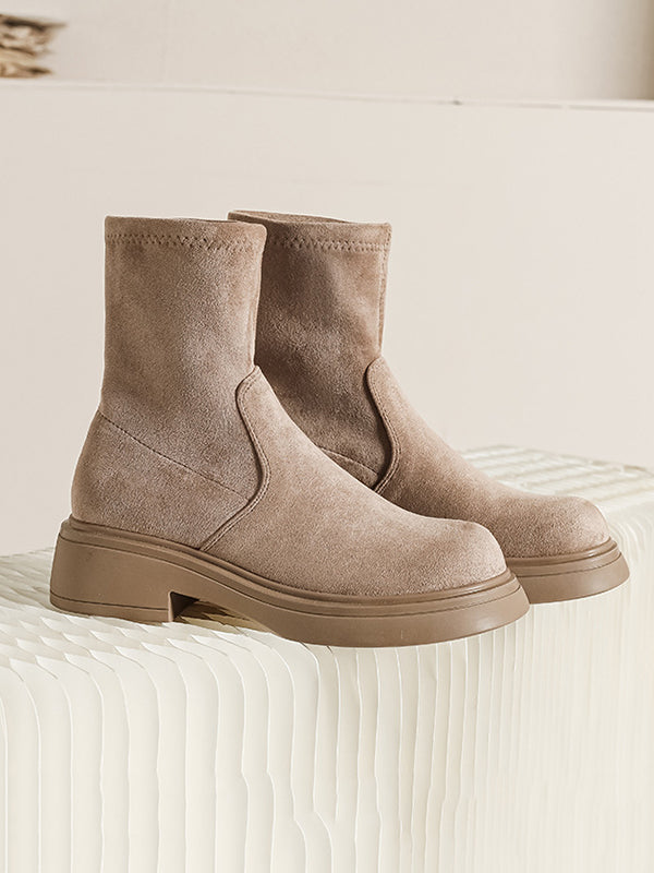 Round-Toe Split-Joint Boots