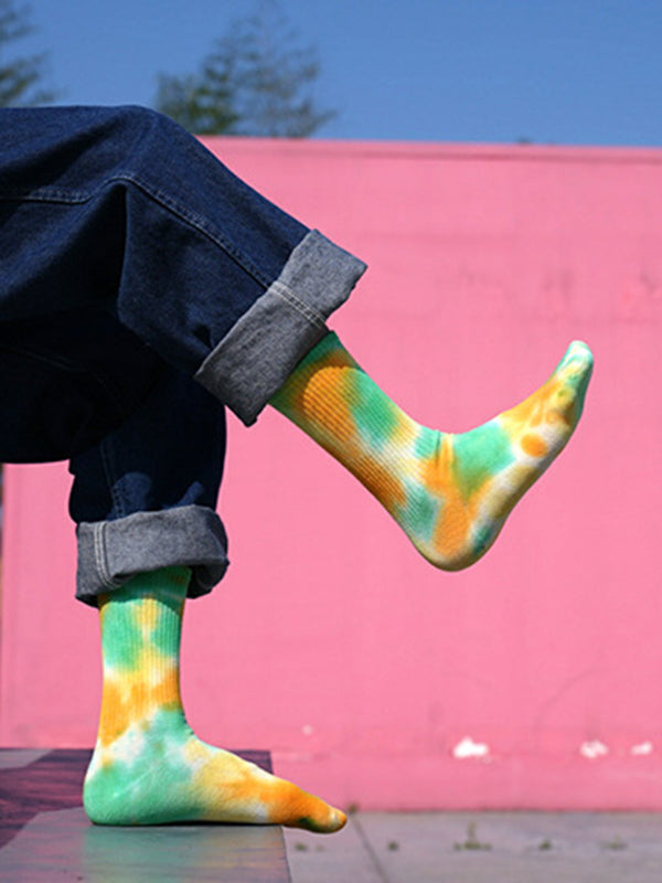 Pleated Tie-Dyed Socks