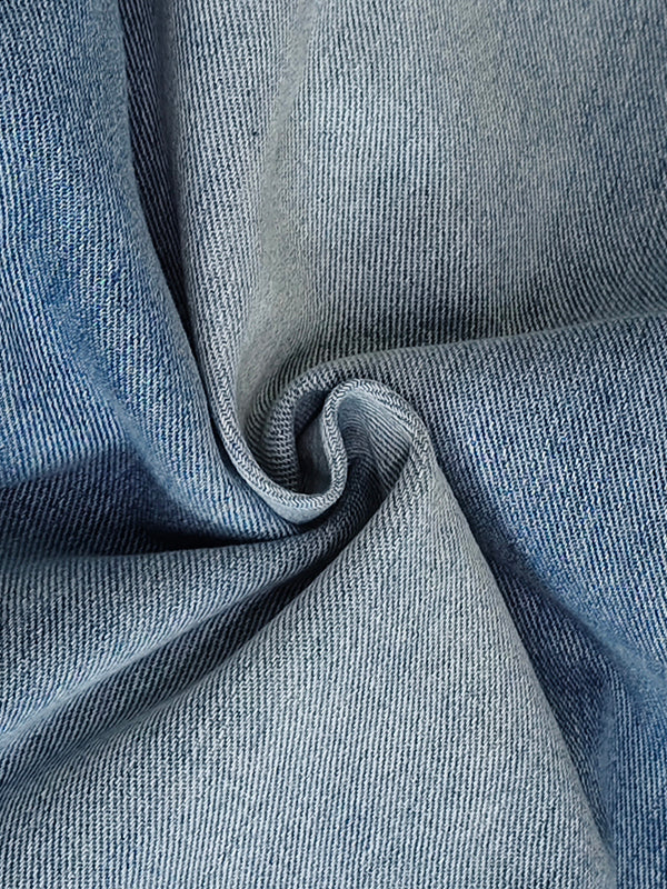 Contrast Color Pockets High Waisted Wide Leg Jean Pants Bottoms