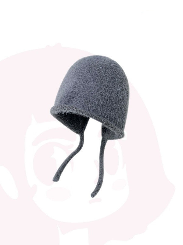 Keep Warm Solid Color Tied Hats&Caps