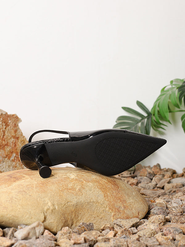 Pointed-Toe Split-Joint Slider Sandals Pumps