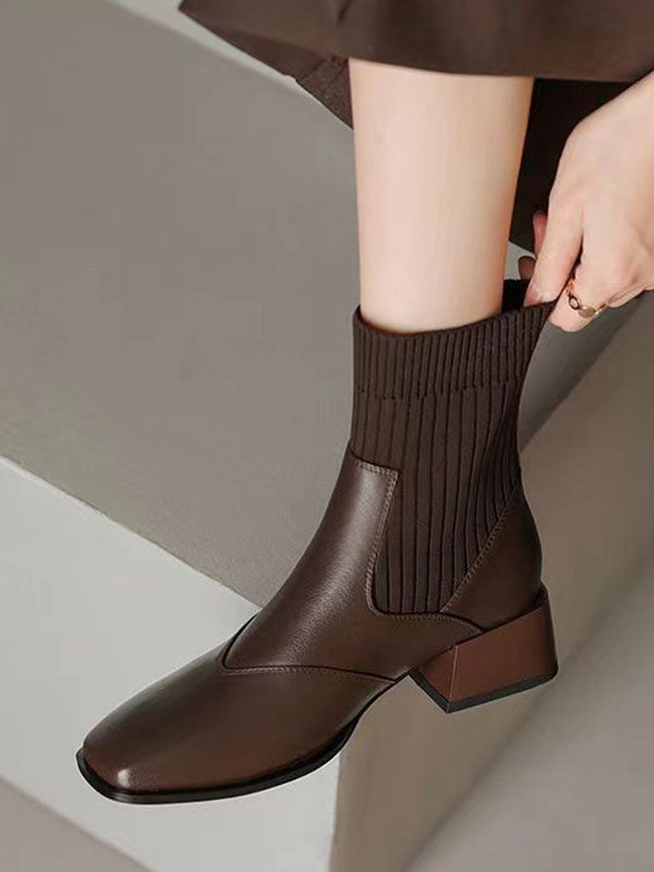 Solid Color Split-Joint Chelsea Boots Boots