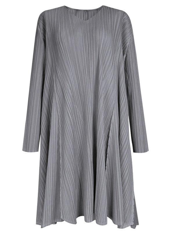 Urban Pleated Solid Color V-Neck Long Sleeves T-Shirt&Flared Pantstwo Pieces Set