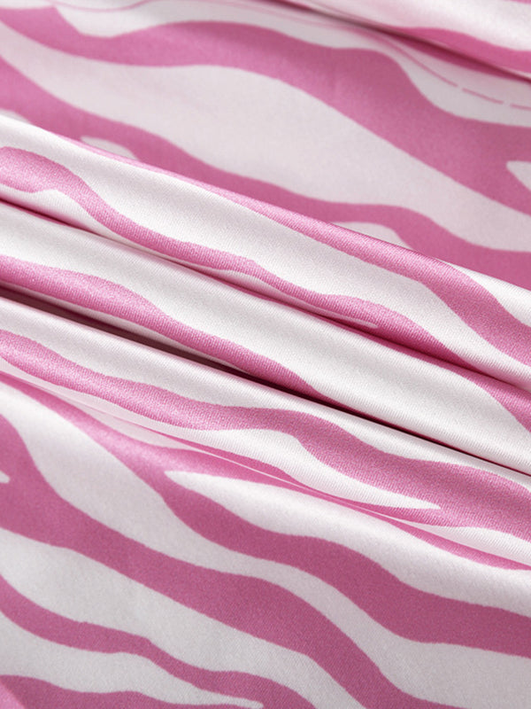 Mermaid Contrast Color Printed Zebra-Stripe Skirts