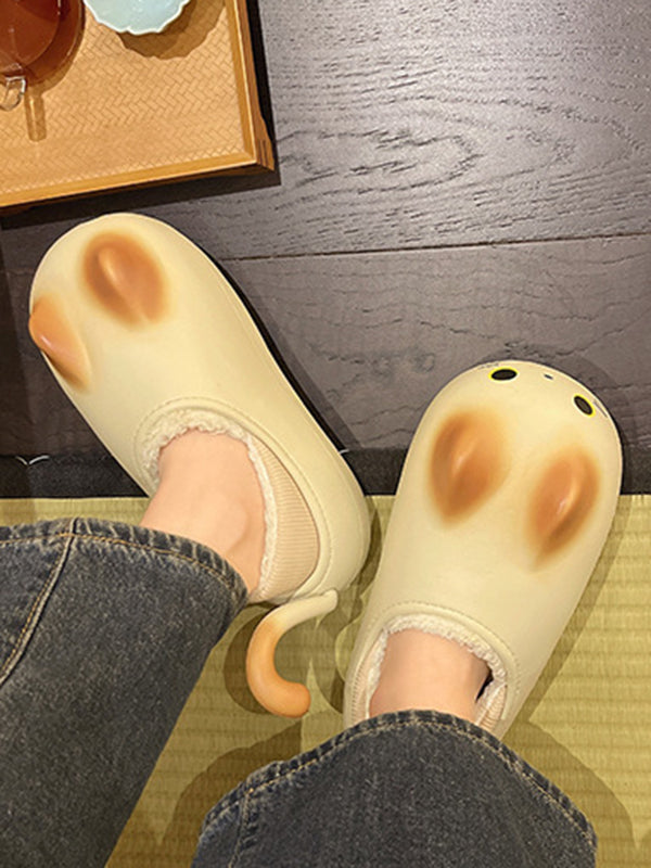 Round-Toe Split-Joint Slippers Platform Shoes
