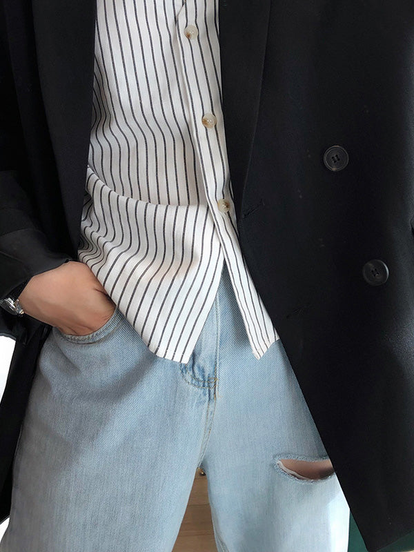 Loose Solid Color Casual Blazer Outwear