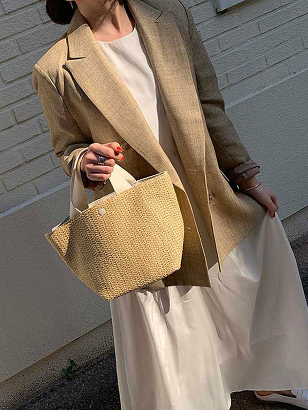 Split-Joint Woven Handbags Bags Accessories Bags