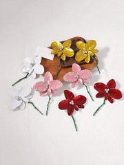 Flower Shape Rhinestone Shiny Earrings Accessories