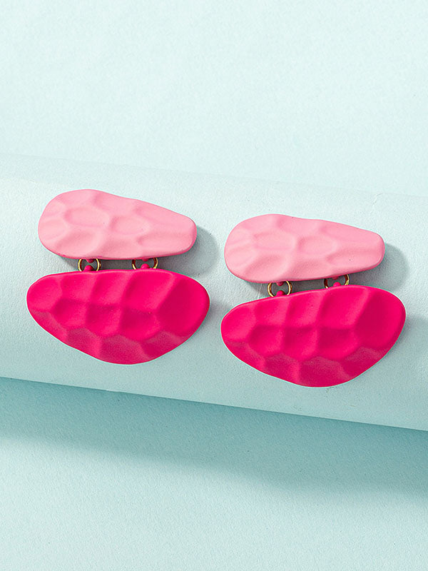 Contrast Color Geometric Drop Earrings