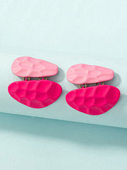 Contrast Color Geometric Drop Earrings