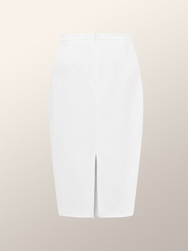 High Waisted Solid Color Zipper Skirts