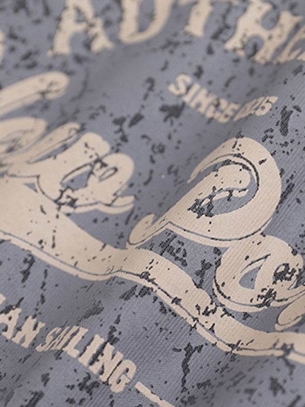 Drawstring Printed Long Sleeves Loose Hoodies Tops