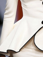 Buttoned Long Sleeves Deep V-Neck Outerwear Jackets