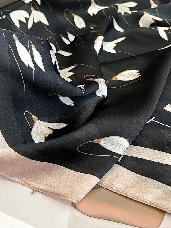 Floral Printed Letter Print Sun Protection Wrap Scarf