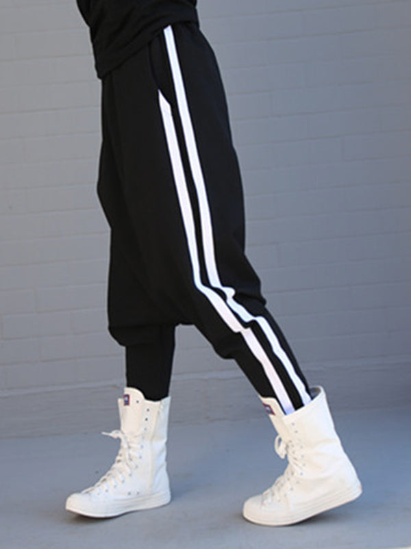 Loose Striped Empire Harem Pants