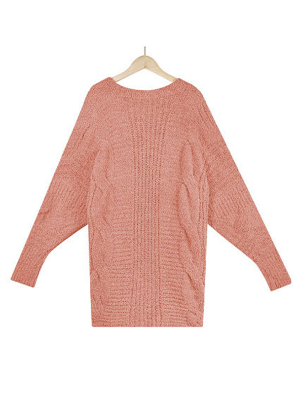 Casual Batwing Sleeves Loose Solid Color Cardigan Tops