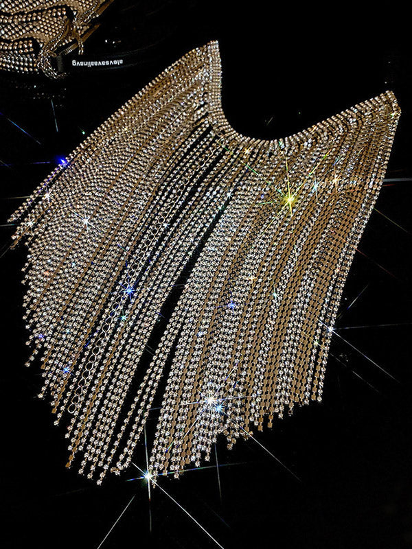 Rhine Stones Tasseled Waist Chain Accessories