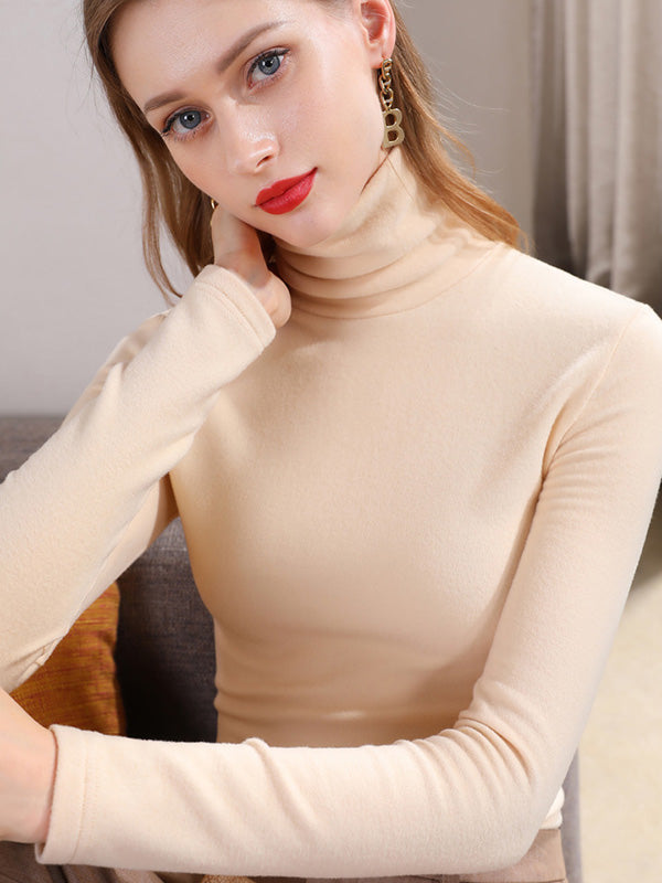 Original 7 Colors High-Neck Long Sleeves T-Shirt Top